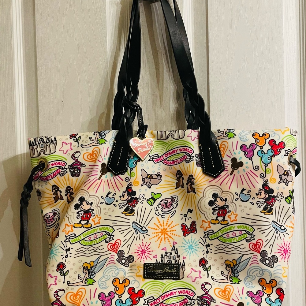 Dooney & Burke Disney Retired Tote & Coin Purse Multicolor Character  Bag